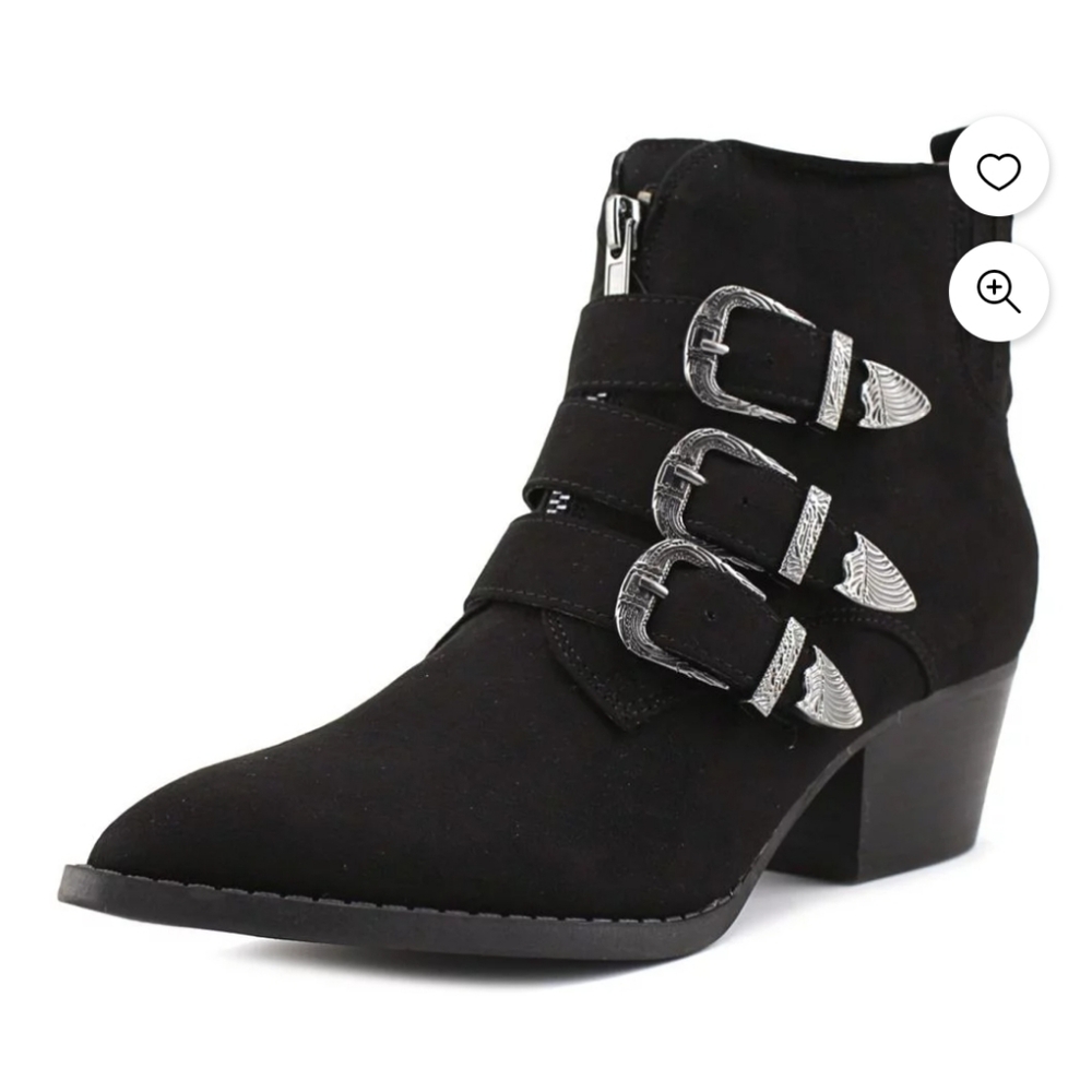 Carlos Santana Vance black buckle booties